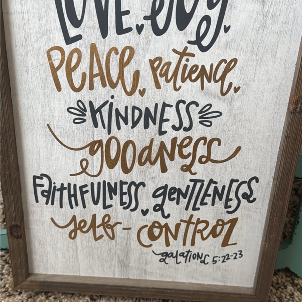 Inspirational Wall Art with Gold and Black Text